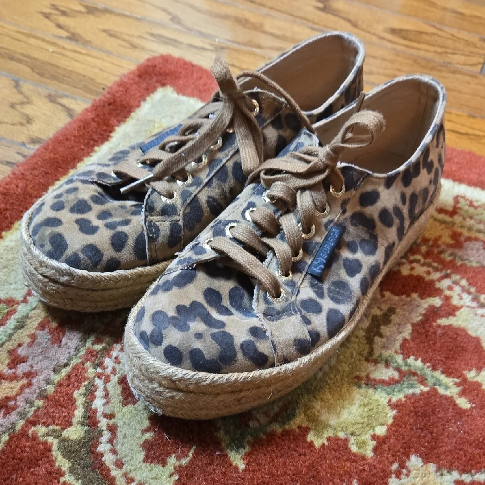 Superga Leopard Print Leather Sneakers